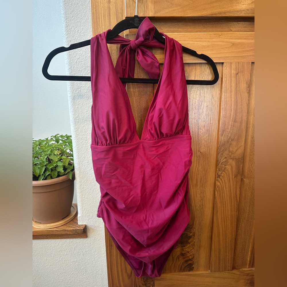 CupShe Burgundy Halter Swimsuit